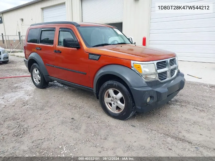 2007 Dodge Nitro Sxt VIN: 1D8GT28K47W544212 Lot: 40332101