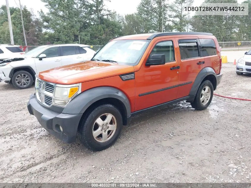 2007 Dodge Nitro Sxt VIN: 1D8GT28K47W544212 Lot: 40332101