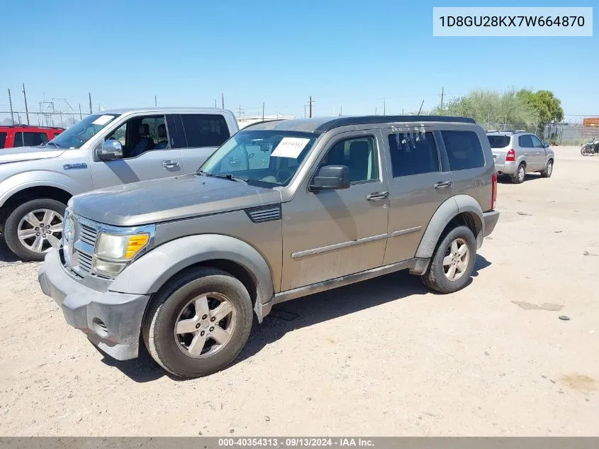 2007 Dodge Nitro Sxt VIN: 1D8GU28KX7W664870 Lot: 40354313