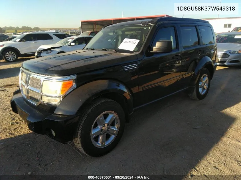 2007 Dodge Nitro Slt/Rt VIN: 1D8GU58K37W549318 Lot: 40370501