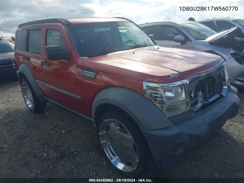 1D8GU28K17W560770 2007 Dodge Nitro Sxt