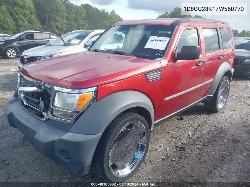 1D8GU28K17W560770 2007 Dodge Nitro Sxt