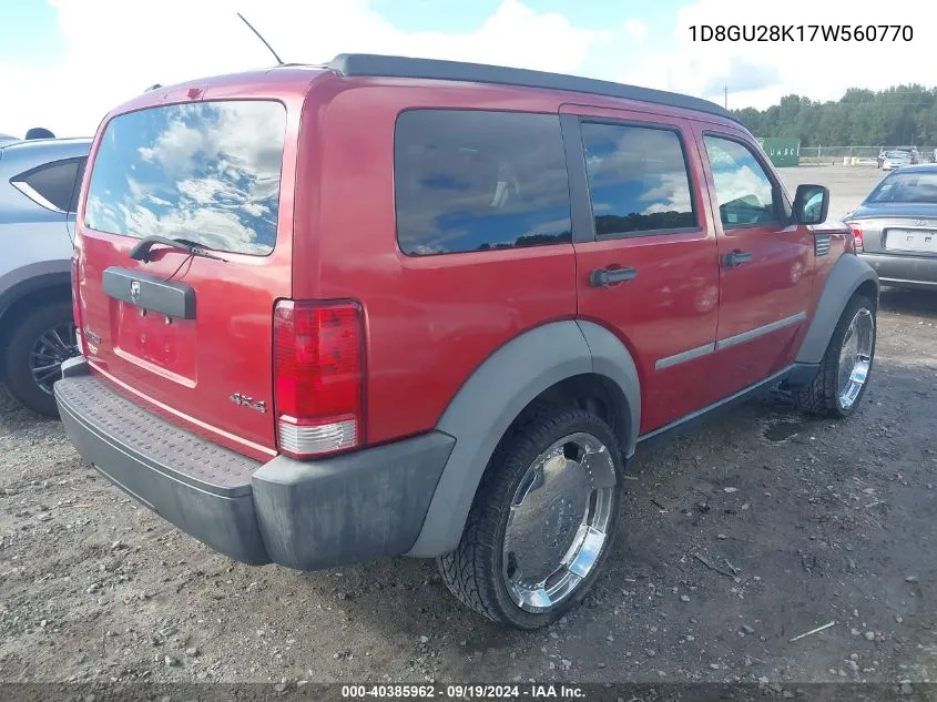 1D8GU28K17W560770 2007 Dodge Nitro Sxt