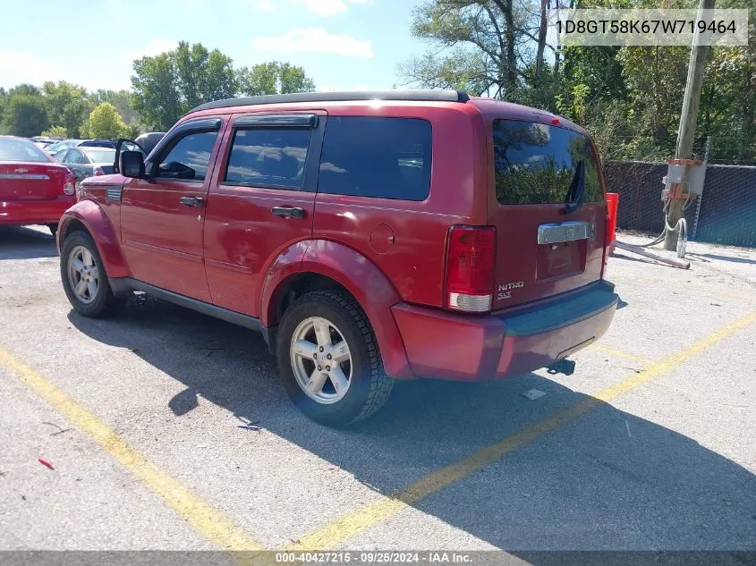 2007 Dodge Nitro Slt/Rt VIN: 1D8GT58K67W719464 Lot: 40427215