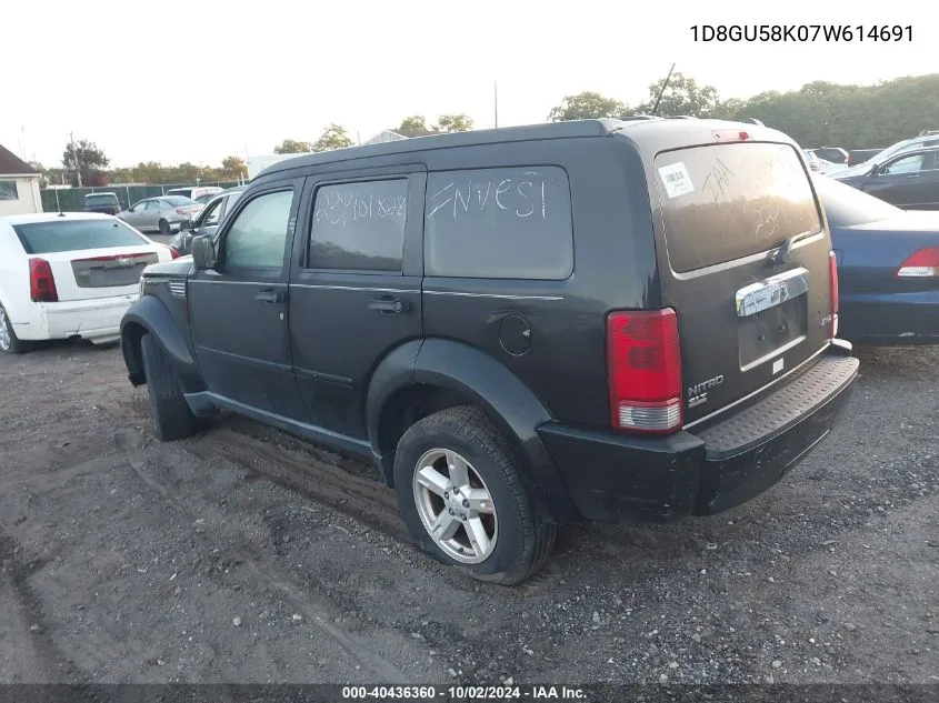 2007 Dodge Nitro Slt/Rt VIN: 1D8GU58K07W614691 Lot: 40436360