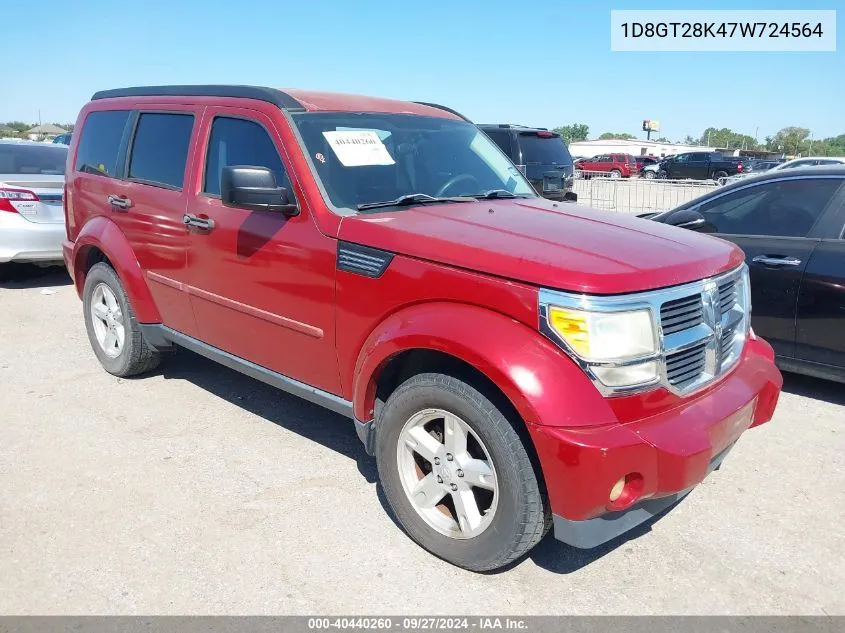 2007 Dodge Nitro Sxt VIN: 1D8GT28K47W724564 Lot: 40440260