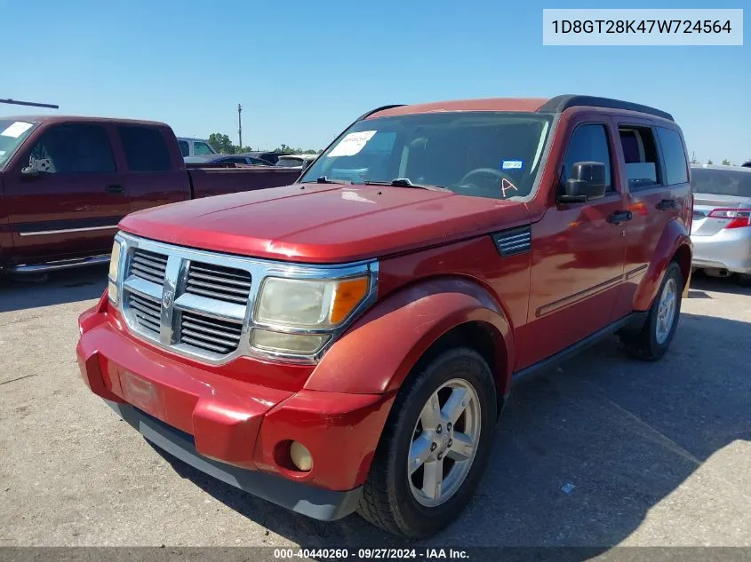 2007 Dodge Nitro Sxt VIN: 1D8GT28K47W724564 Lot: 40440260