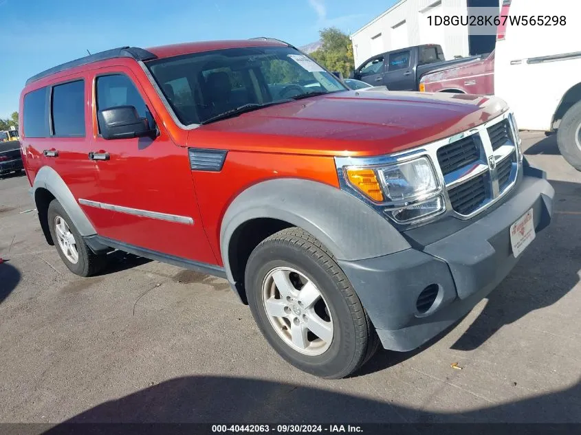 2007 Dodge Nitro Sxt VIN: 1D8GU28K67W565298 Lot: 40442063