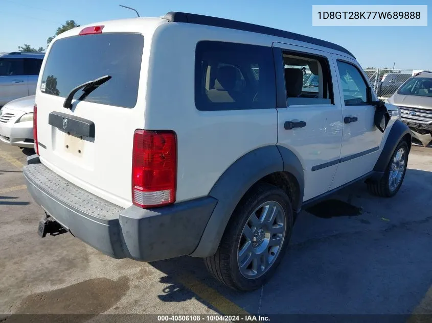 2007 Dodge Nitro Sxt VIN: 1D8GT28K77W689888 Lot: 40506108