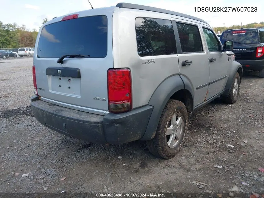 2007 Dodge Nitro Sxt VIN: 1D8GU28K27W607028 Lot: 40523498