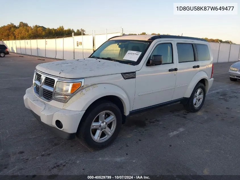 2007 Dodge Nitro Slt/Rt VIN: 1D8GU58K87W649477 Lot: 40529799