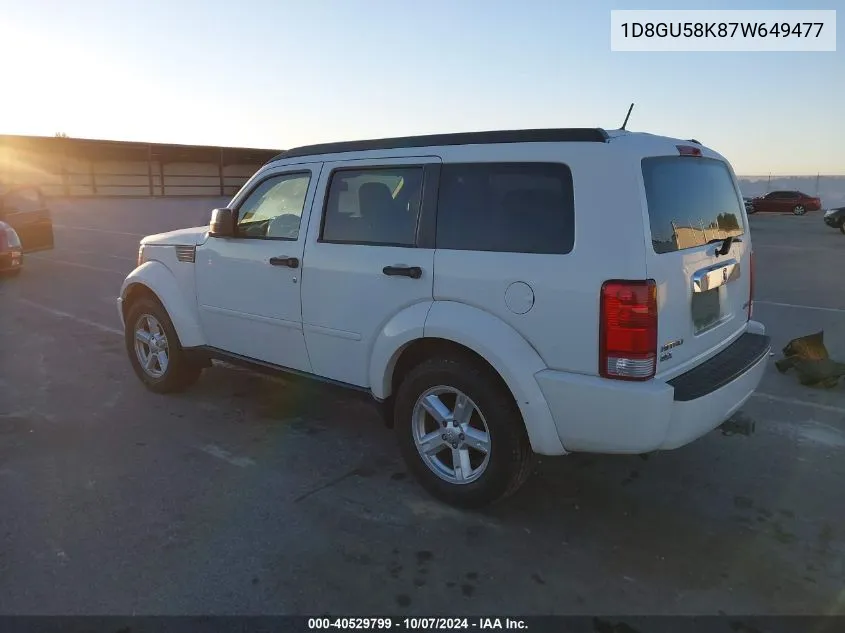 2007 Dodge Nitro Slt/Rt VIN: 1D8GU58K87W649477 Lot: 40529799