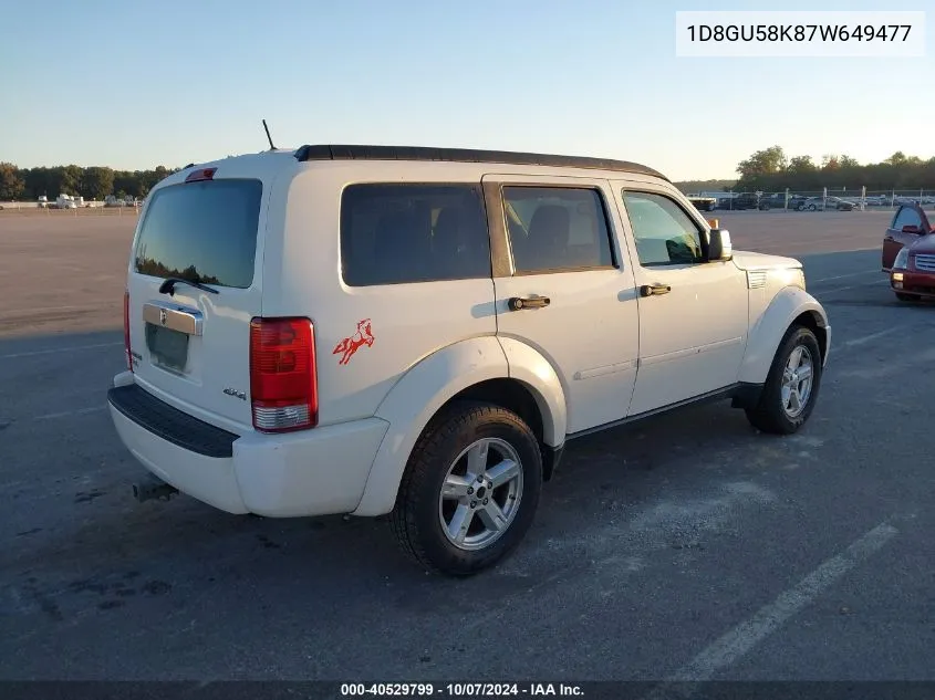 2007 Dodge Nitro Slt/Rt VIN: 1D8GU58K87W649477 Lot: 40529799