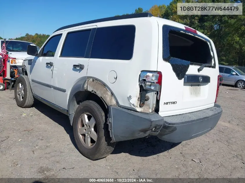 2007 Dodge Nitro Sxt VIN: 1D8GT28K77W644479 Lot: 40653658