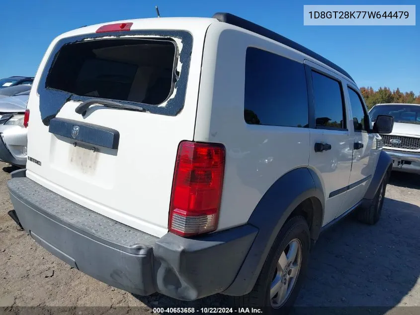 2007 Dodge Nitro Sxt VIN: 1D8GT28K77W644479 Lot: 40653658