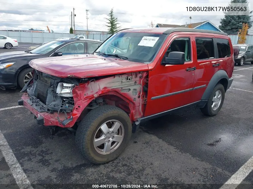 2007 Dodge Nitro Sxt VIN: 1D8GU28K17W550563 Lot: 40672705