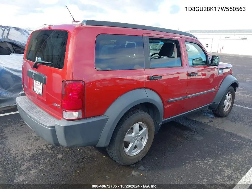 2007 Dodge Nitro Sxt VIN: 1D8GU28K17W550563 Lot: 40672705