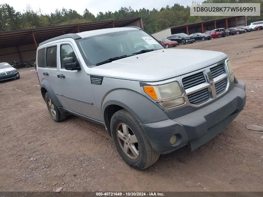 2007 Dodge Nitro Sxt VIN: 1D8GU28K77W569991 Lot: 40721649