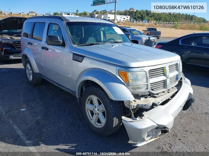 2007 Dodge Nitro Slt/Rt VIN: 1D8GU58K47W610126 Lot: 40751114