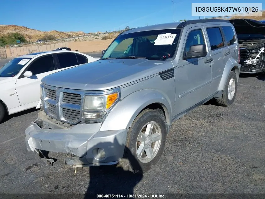 2007 Dodge Nitro Slt/Rt VIN: 1D8GU58K47W610126 Lot: 40751114