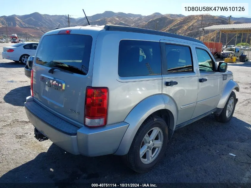 2007 Dodge Nitro Slt/Rt VIN: 1D8GU58K47W610126 Lot: 40751114