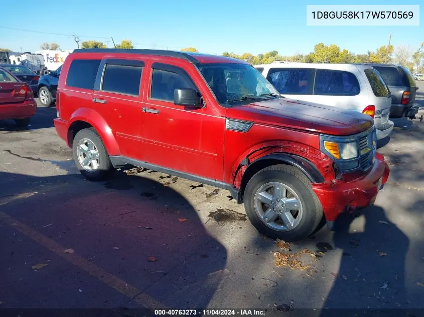 2007 Dodge Nitro Slt VIN: 1D8GU58K17W570569 Lot: 40763273