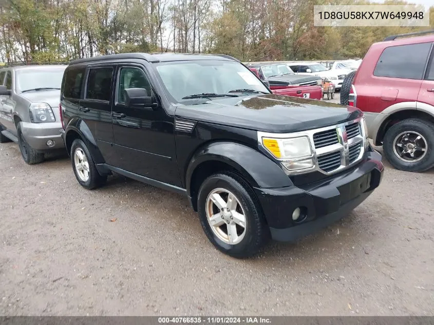 2007 Dodge Nitro Slt/Rt VIN: 1D8GU58KX7W649948 Lot: 40766535