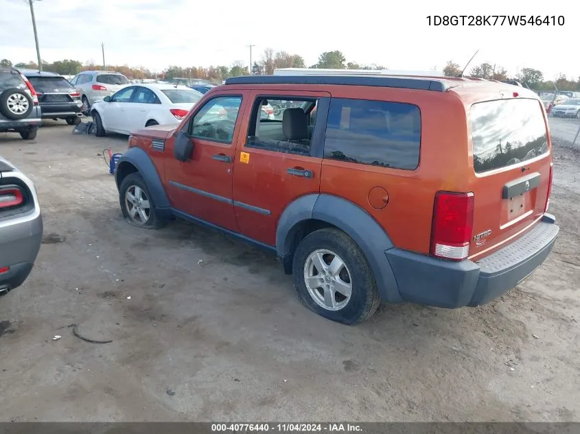 2007 Dodge Nitro Sxt VIN: 1D8GT28K77W546410 Lot: 40776440