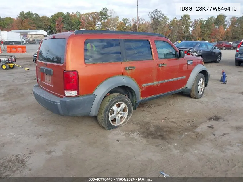 2007 Dodge Nitro Sxt VIN: 1D8GT28K77W546410 Lot: 40776440