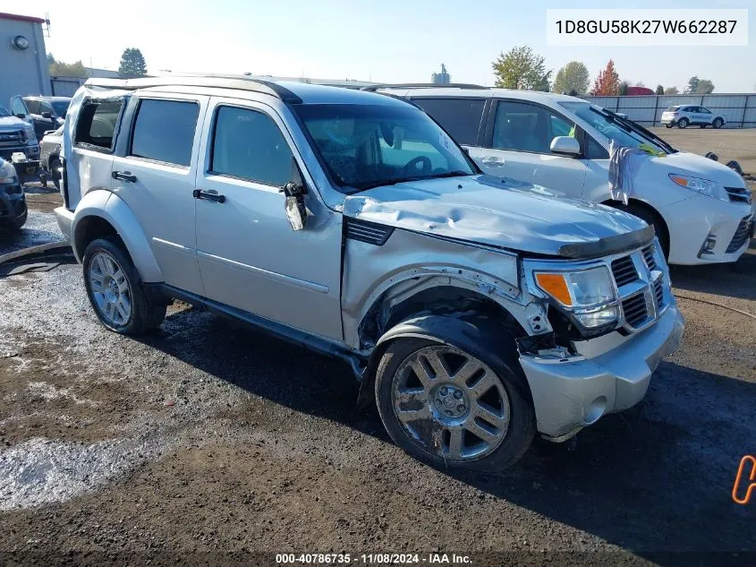 2007 Dodge Nitro Slt/Rt VIN: 1D8GU58K27W662287 Lot: 40786735