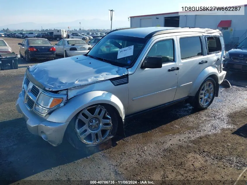 2007 Dodge Nitro Slt/Rt VIN: 1D8GU58K27W662287 Lot: 40786735