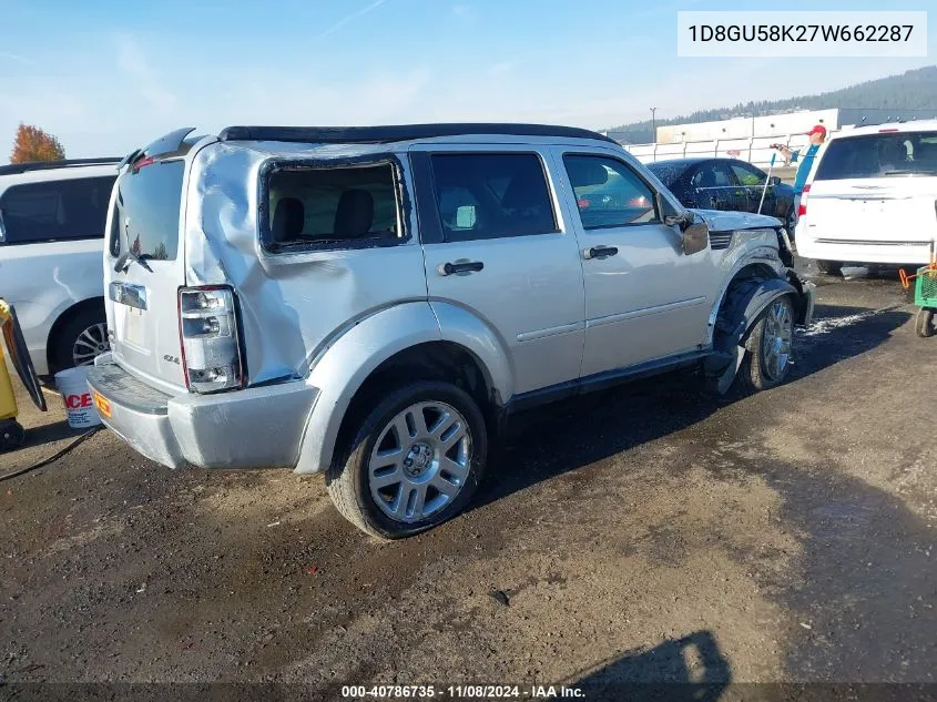 2007 Dodge Nitro Slt/Rt VIN: 1D8GU58K27W662287 Lot: 40786735