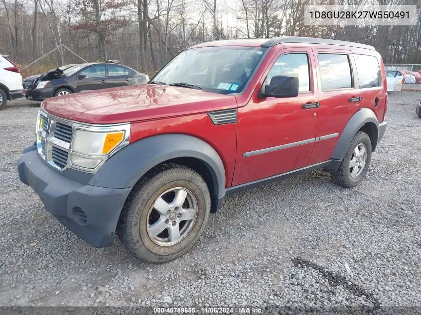 2007 Dodge Nitro Sxt VIN: 1D8GU28K27W550491 Lot: 40789655