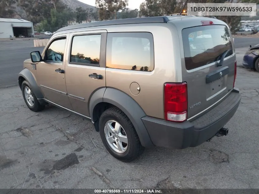 2007 Dodge Nitro Sxt VIN: 1D8GT28K97W596533 Lot: 40795869