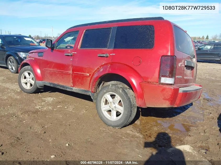 2007 Dodge Nitro Sxt VIN: 1D8GT28K77W729533 Lot: 40796328