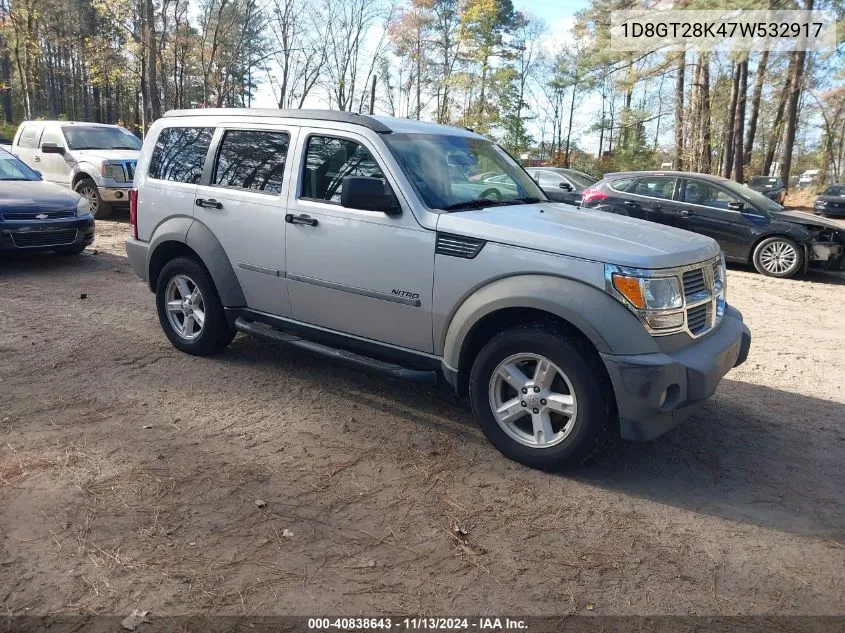 2007 Dodge Nitro Sxt VIN: 1D8GT28K47W532917 Lot: 40838643