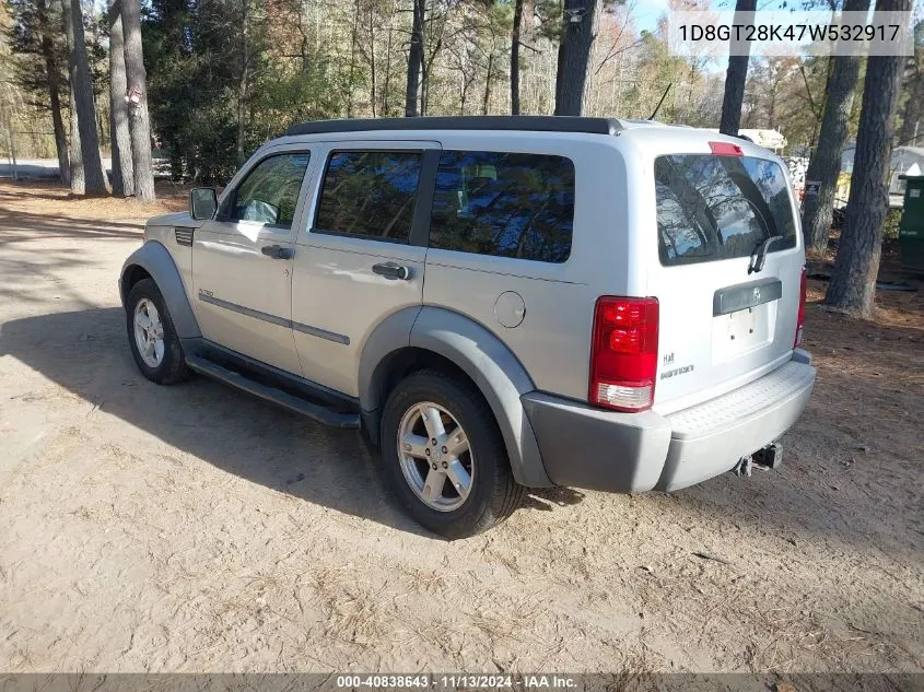 2007 Dodge Nitro Sxt VIN: 1D8GT28K47W532917 Lot: 40838643