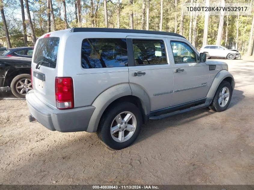 2007 Dodge Nitro Sxt VIN: 1D8GT28K47W532917 Lot: 40838643