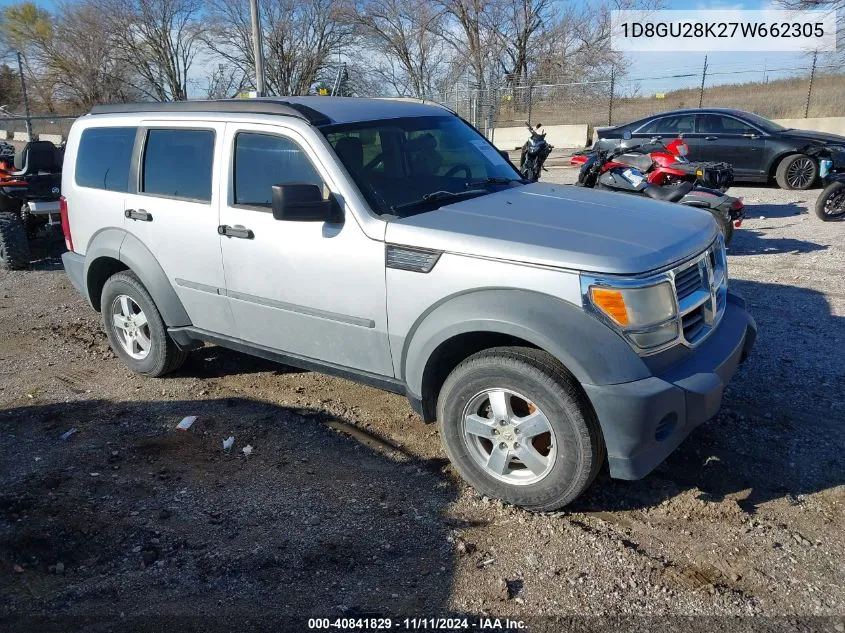 2007 Dodge Nitro Sxt VIN: 1D8GU28K27W662305 Lot: 40841829