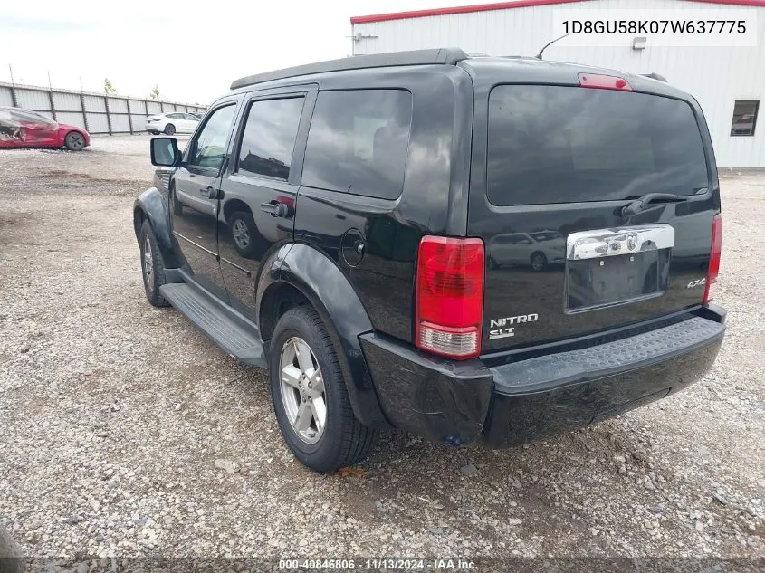 2007 Dodge Nitro Slt/Rt VIN: 1D8GU58K07W637775 Lot: 40846806