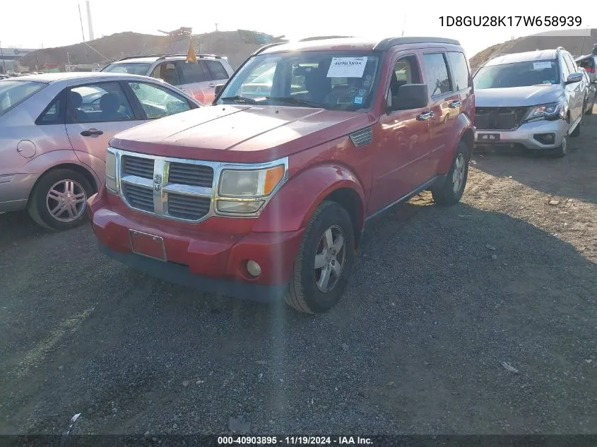 2007 Dodge Nitro Sxt VIN: 1D8GU28K17W658939 Lot: 40903895