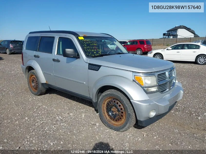 2008 Dodge Nitro Sxt VIN: 1D8GU28K98W157640 Lot: 12102146