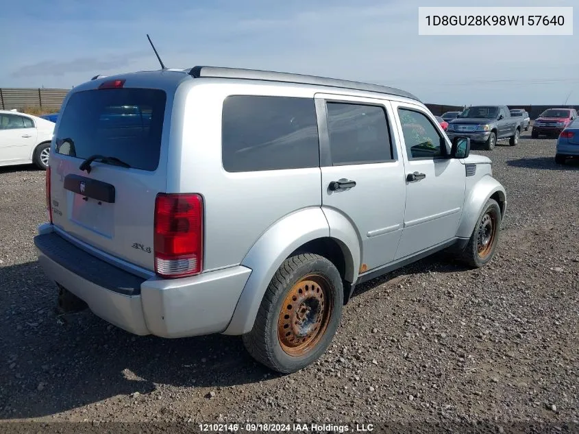 2008 Dodge Nitro Sxt VIN: 1D8GU28K98W157640 Lot: 12102146