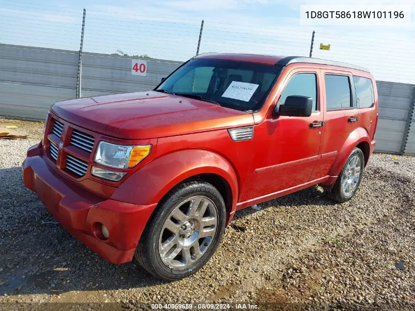 2008 Dodge Nitro Slt/Rt VIN: 1D8GT58618W101196 Lot: 40059659