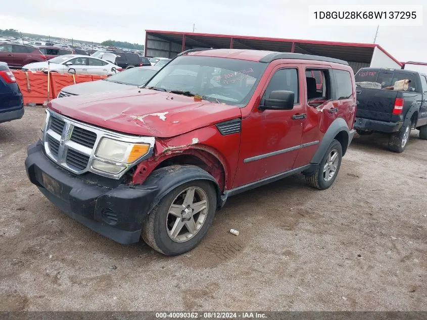 1D8GU28K68W137295 2008 Dodge Nitro Sxt