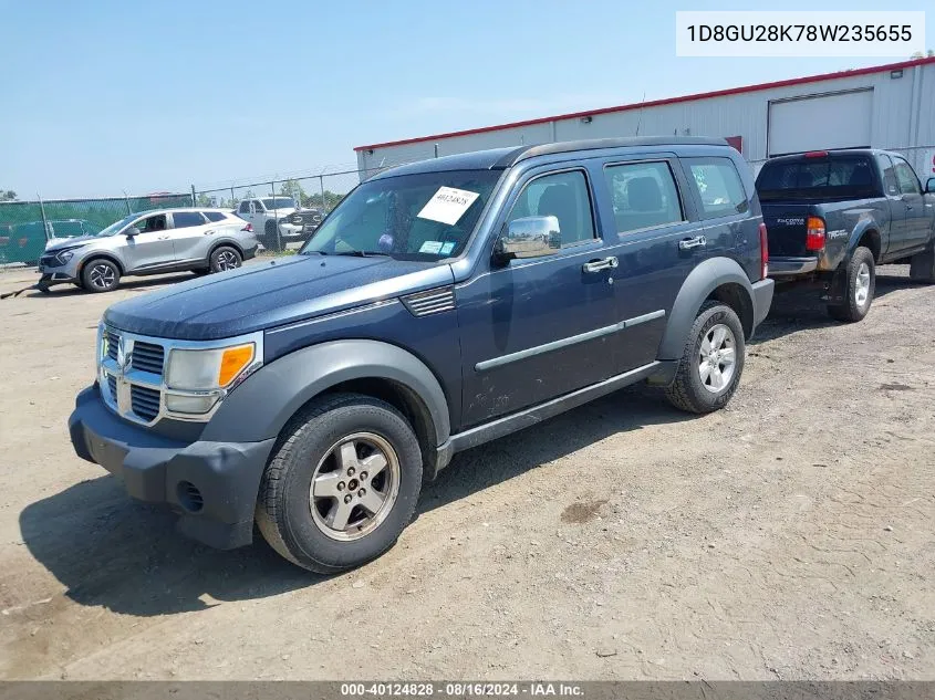 2008 Dodge Nitro Sxt VIN: 1D8GU28K78W235655 Lot: 40124828