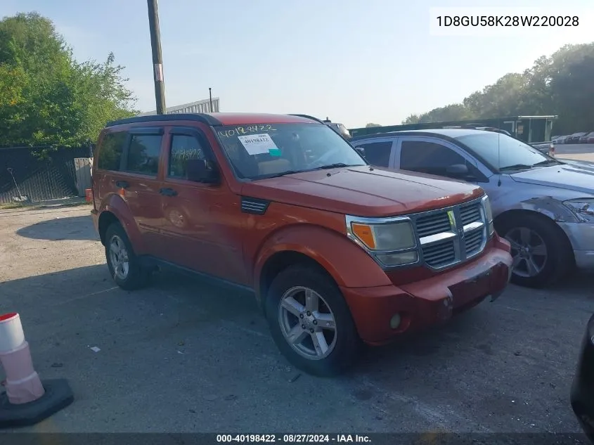 2008 Dodge Nitro Slt/Rt VIN: 1D8GU58K28W220028 Lot: 40198422