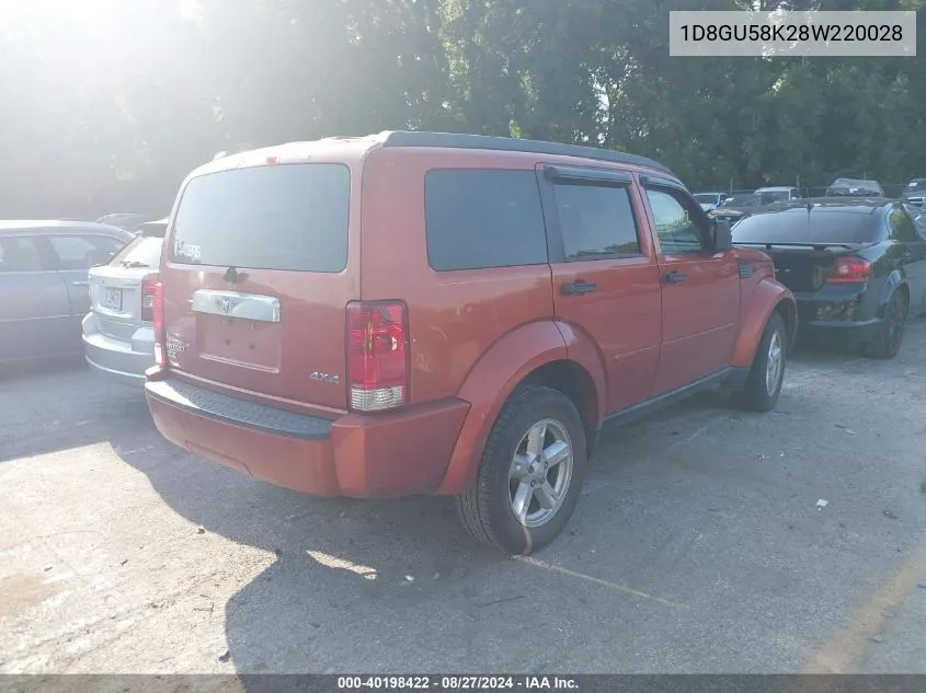 2008 Dodge Nitro Slt/Rt VIN: 1D8GU58K28W220028 Lot: 40198422