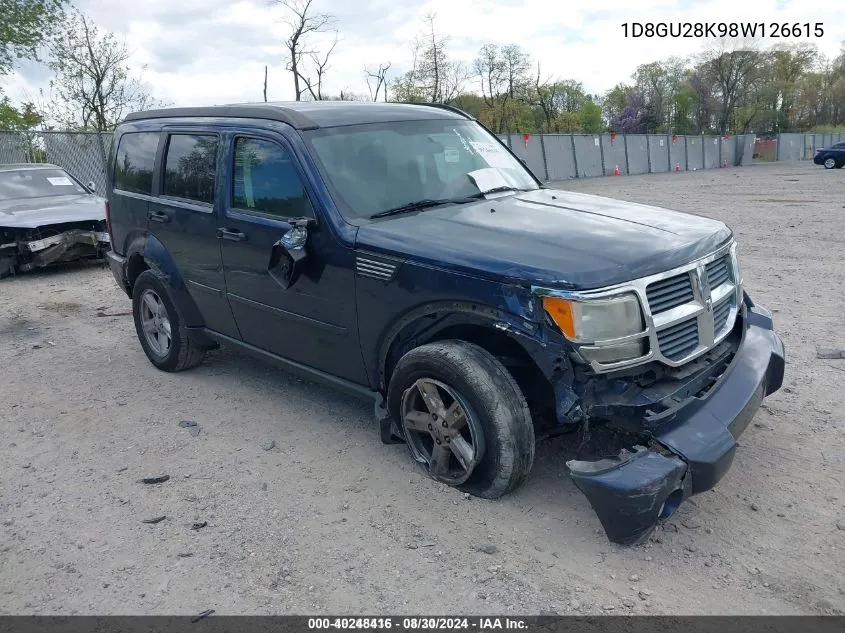 2008 Dodge Nitro Sxt VIN: 1D8GU28K98W126615 Lot: 40248416