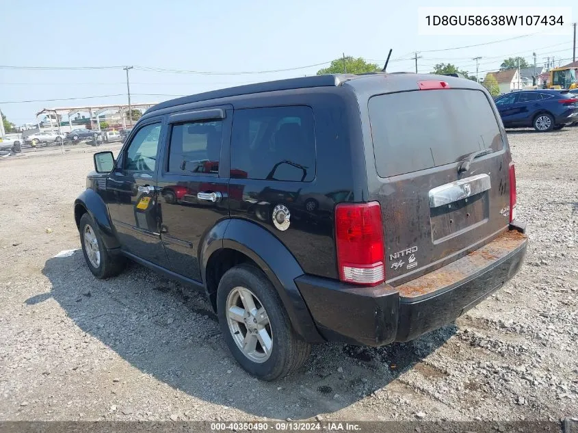 2008 Dodge Nitro Slt/Rt VIN: 1D8GU58638W107434 Lot: 40350490